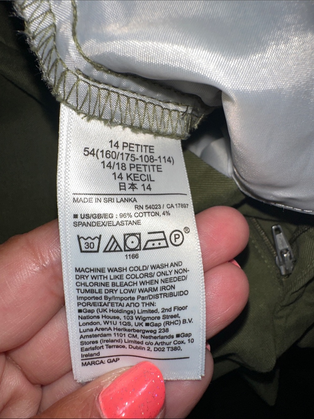 GAP Woman’s Olive Green Chinos - Picture 8 of 8